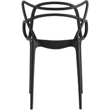 Стул пластиковый Stool Group Masters (Мастерс) черный с декорированной спинкой ножки пластик
