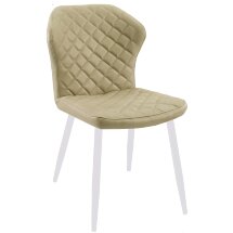 Стул DikLine 239М кож/зам BEIGE, ножки белые