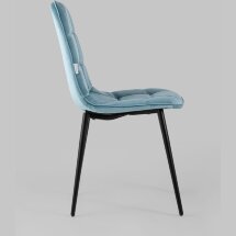 Стул Stool Group Тейлор обивка велюр пыльно-голубой ножки металл черные
