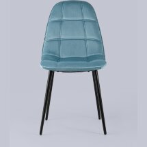 Стул Stool Group Тейлор обивка велюр пыльно-голубой ножки металл черные