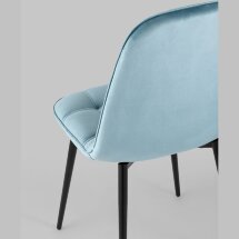 Стул Stool Group Тейлор обивка велюр пыльно-голубой ножки металл черные