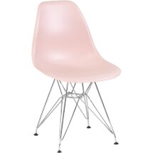 Стул обеденный DSR ножки хром, светло-розовый PK-02