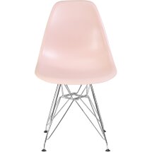 Стул обеденный DSR ножки хром, светло-розовый PK-02