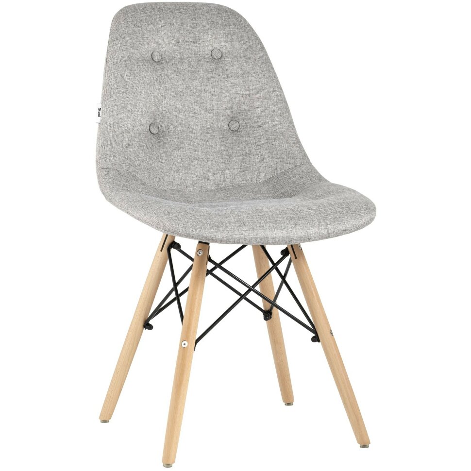 Стул Stool Group DSW SOFT светло-серый обивка рогожка ножки массив бука металлический каркас Стул Stool Group DSW SOFT светло-серый обивка рогожка ножки массив бука металлический каркас