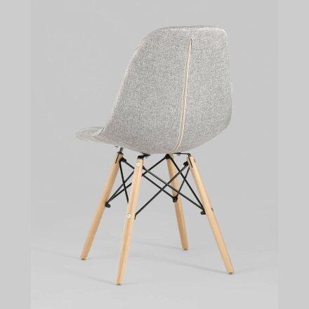 Стул Stool Group DSW SOFT светло-серый обивка рогожка ножки массив бука металлический каркас 