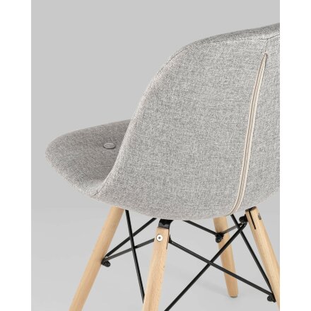 Стул Stool Group DSW SOFT светло-серый обивка рогожка ножки массив бука металлический каркас 