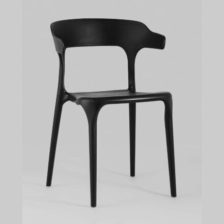 Стул пластиковый Stool Group Neo черный с подлокотниками 