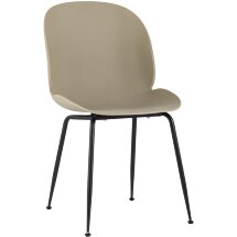Стул пластиковый Stool Group Beetle бежевый ножки металл черный