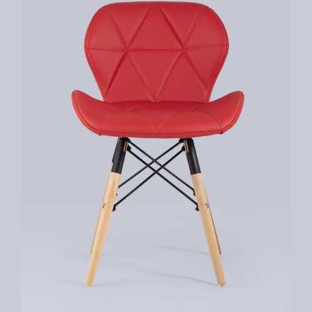 Стул Stool Group дизайнерский Бон обивка экокожа красный ножки массив бука 