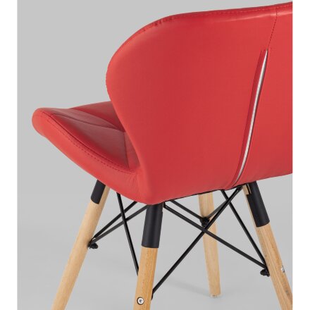 Стул Stool Group дизайнерский Бон обивка экокожа красный ножки массив бука 