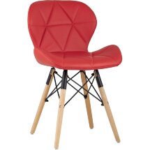 Стул Stool Group дизайнерский Бон обивка экокожа красный ножки массив бука