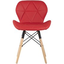 Стул Stool Group дизайнерский Бон обивка экокожа красный ножки массив бука