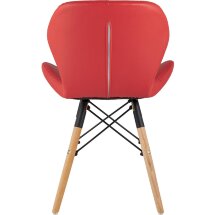Стул Stool Group дизайнерский Бон обивка экокожа красный ножки массив бука