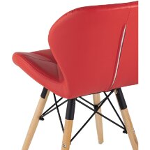 Стул Stool Group дизайнерский Бон обивка экокожа красный ножки массив бука