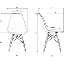Стул обеденный DSW ножки светлый бук, красный R-02
