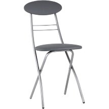 Стул складной Stool Group М8-01 Компакт серый металлический каркас, обивка экокожа