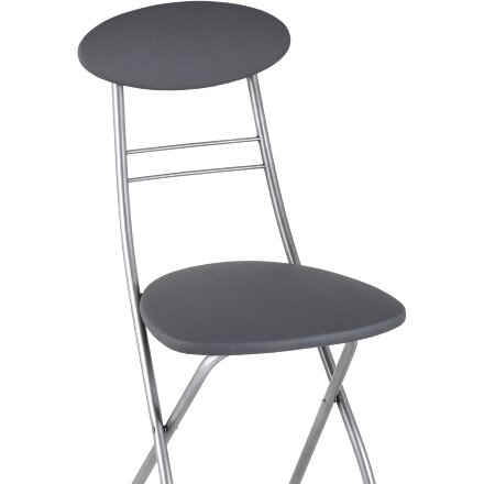 Стул складной Stool Group М8-01 Компакт серый металлический каркас, обивка экокожа 