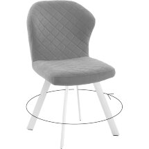 Стул DikLine 339 поворотный B22 GREY, ножки белые