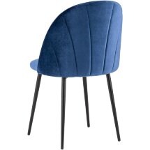 Стул Stool Group Логан велюр синий ножки металл черные