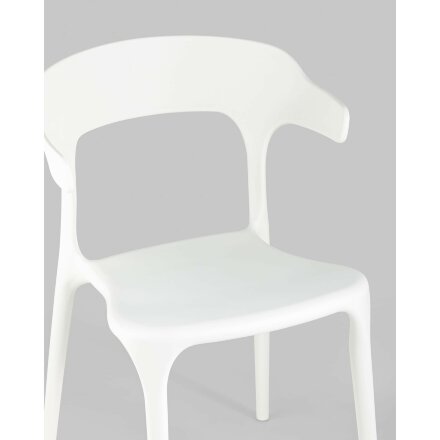 Стул пластиковый Stool Group Neo белый с подлокотниками 