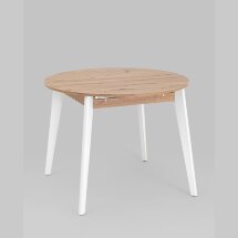 Стол Rondo 100-135*100 дуб/белый