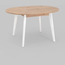 Стол Rondo 100-135*100 дуб/белый