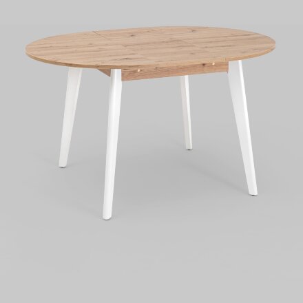 Стол Rondo 100-135*100 дуб/белый 