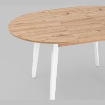 Стол Rondo 100-135*100 дуб/белый