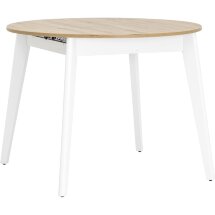 Стол Rondo 100-135*100 дуб/белый
