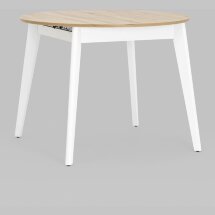 Стол Rondo 100-135*100 дуб/белый