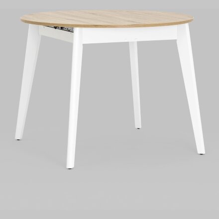 Стол Rondo 100-135*100 дуб/белый 