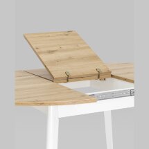 Стол Rondo 100-135*100 дуб/белый
