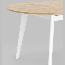 Стол Rondo 100-135*100 дуб/белый