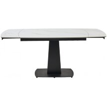 Керамический стол Balde 140 matt white marble solid ceramic / black