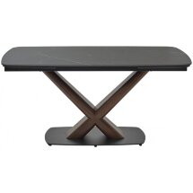 Керамический стол Blanco 160 matt black marble solid ceramic / орех
