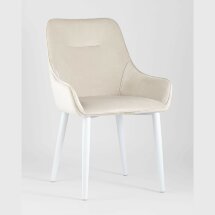 Стул Stool Group Диана велюр цвет кремовый ножки белые из металла