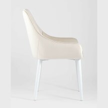 Стул Stool Group Диана велюр цвет кремовый ножки белые из металла
