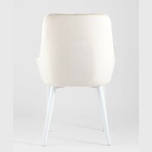 Стул Stool Group Диана велюр цвет кремовый ножки белые из металла