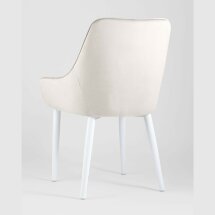 Стул Stool Group Диана велюр цвет кремовый ножки белые из металла