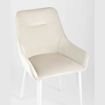 Стул Stool Group Диана велюр цвет кремовый ножки белые из металла