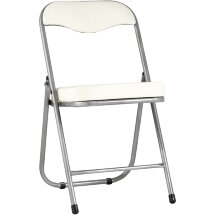 Стул складной Stool Group ДЖОН слоновая кость обивка из экокожи на хромированном каркасе из металла