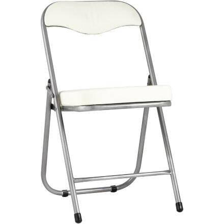 Стул складной Stool Group ДЖОН слоновая кость обивка из экокожи на хромированном каркасе из металла 