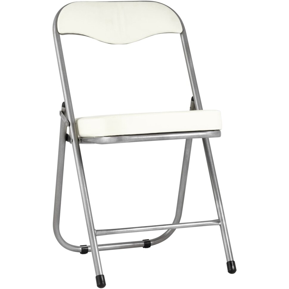 Стул складной Stool Group ДЖОН слоновая кость обивка из экокожи на хромированном каркасе из металла Стул складной Stool Group ДЖОН слоновая кость обивка из экокожи на хромированном каркасе из металла