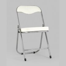 Стул складной Stool Group ДЖОН слоновая кость обивка из экокожи на хромированном каркасе из металла