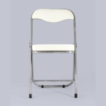 Стул складной Stool Group ДЖОН слоновая кость обивка из экокожи на хромированном каркасе из металла
