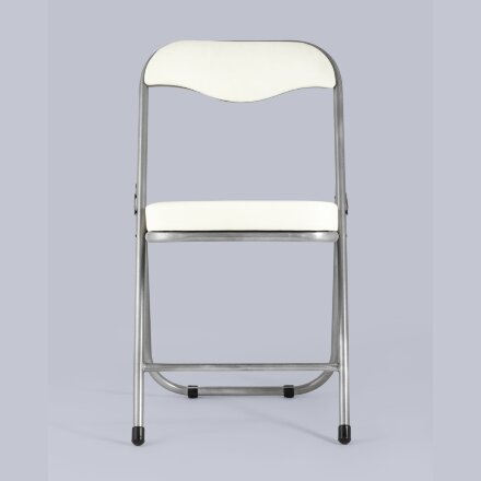 Стул складной Stool Group ДЖОН слоновая кость обивка из экокожи на хромированном каркасе из металла 