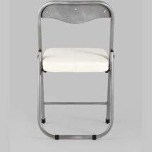 Стул складной Stool Group ДЖОН слоновая кость обивка из экокожи на хромированном каркасе из металла