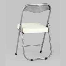 Стул складной Stool Group ДЖОН слоновая кость обивка из экокожи на хромированном каркасе из металла