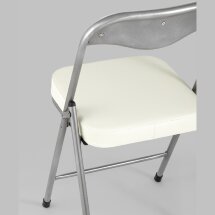 Стул складной Stool Group ДЖОН слоновая кость обивка из экокожи на хромированном каркасе из металла