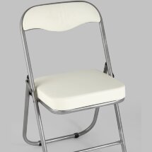 Стул складной Stool Group ДЖОН слоновая кость обивка из экокожи на хромированном каркасе из металла
